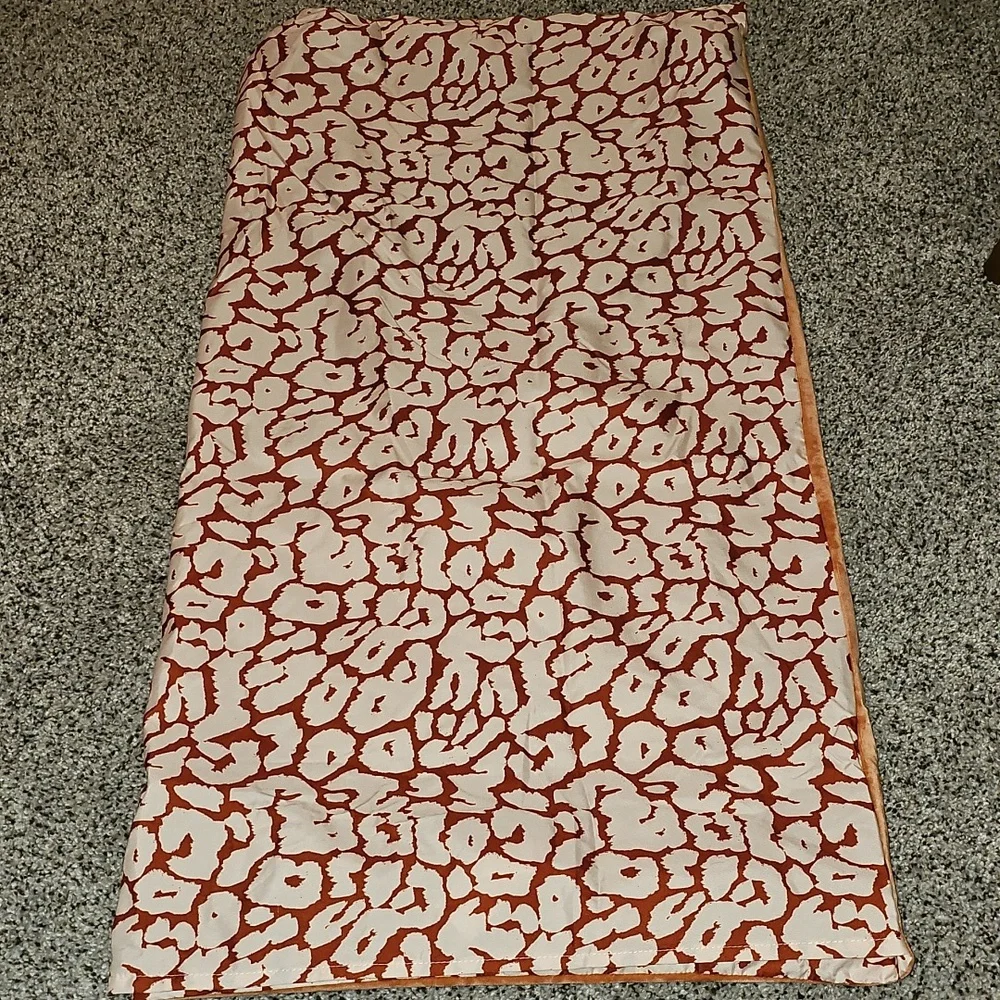 One OPALHOUSE Rust orange Reversible Velvet Leopard Print King Sham